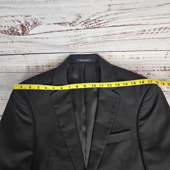 Ralph Lauren Blazer Mens 38R Black Wool Two Button Lined Sport Coat Professional - Picture 10 of 14